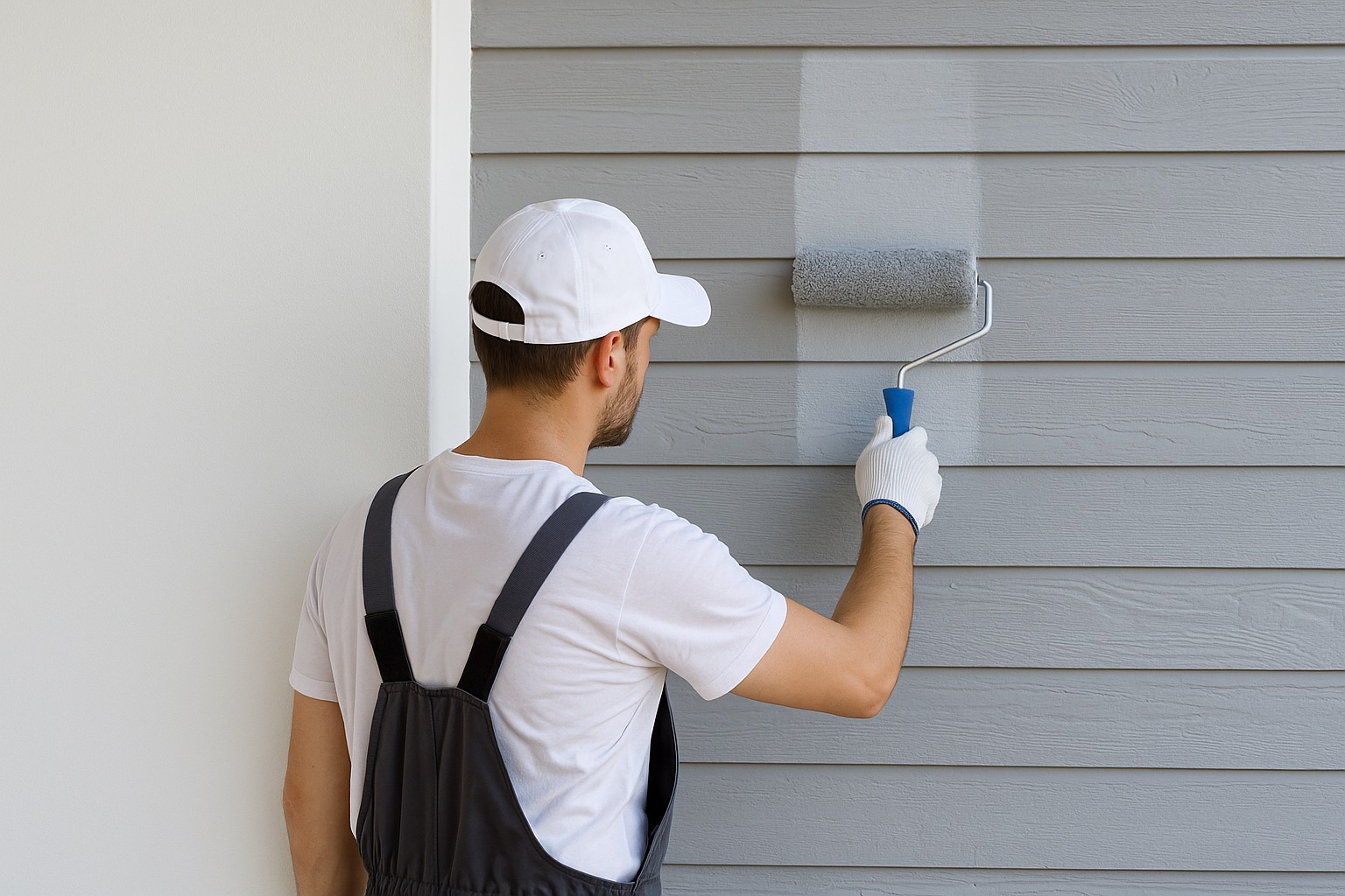 professional painting on exterior wall